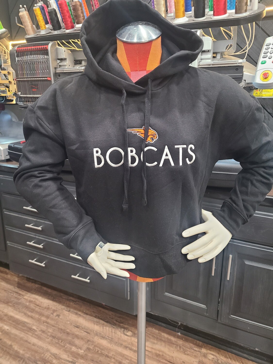 Ladies Bobcats Embroidered Fleece Hoodie