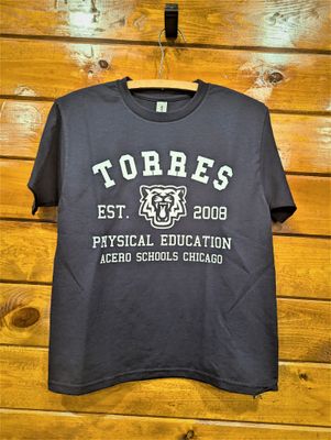 PE Navy Torres T-Shirt with Physical Education White Logo