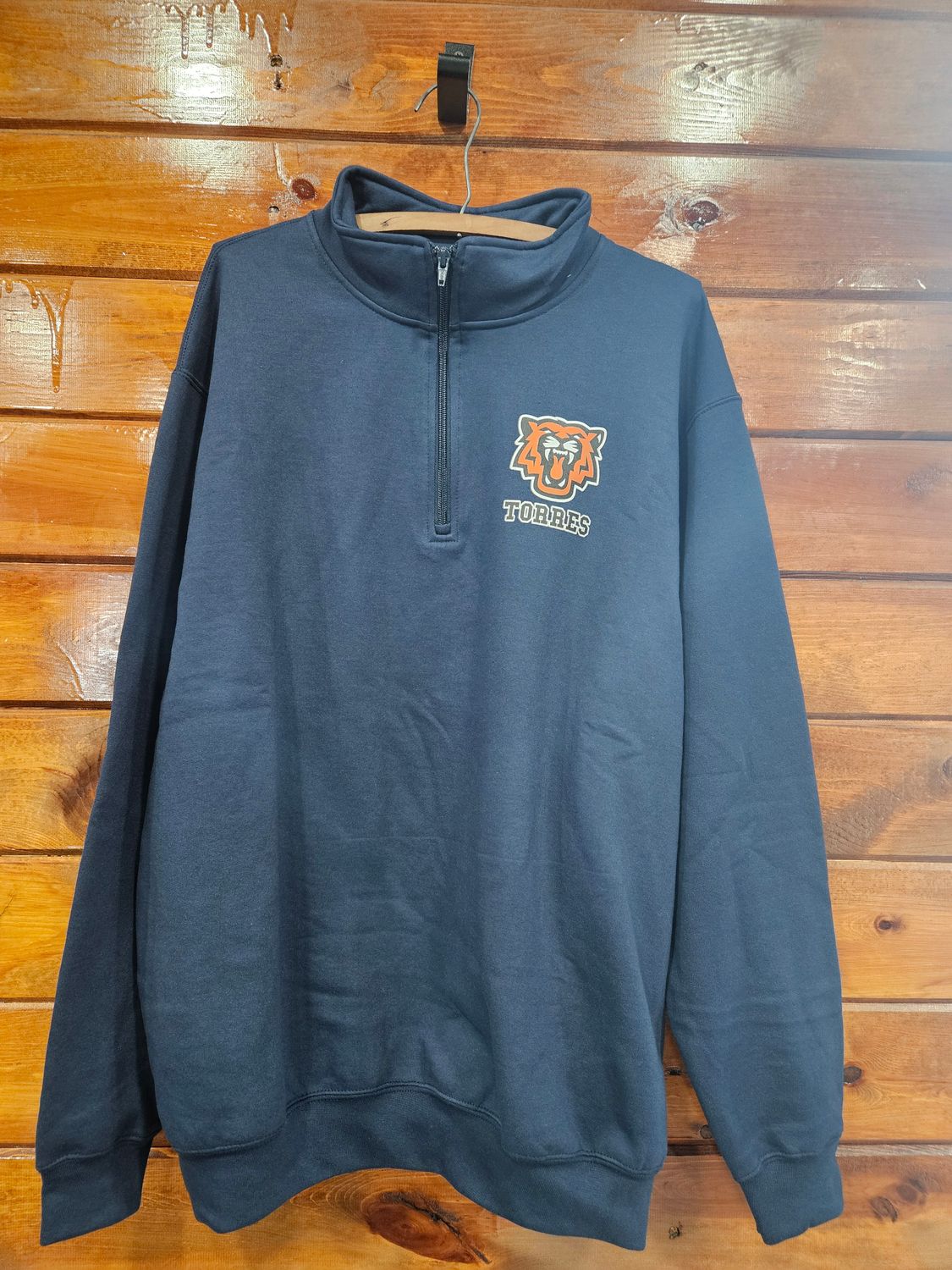 Navy Torres 1/4 Zip Fleece Sweatshirt