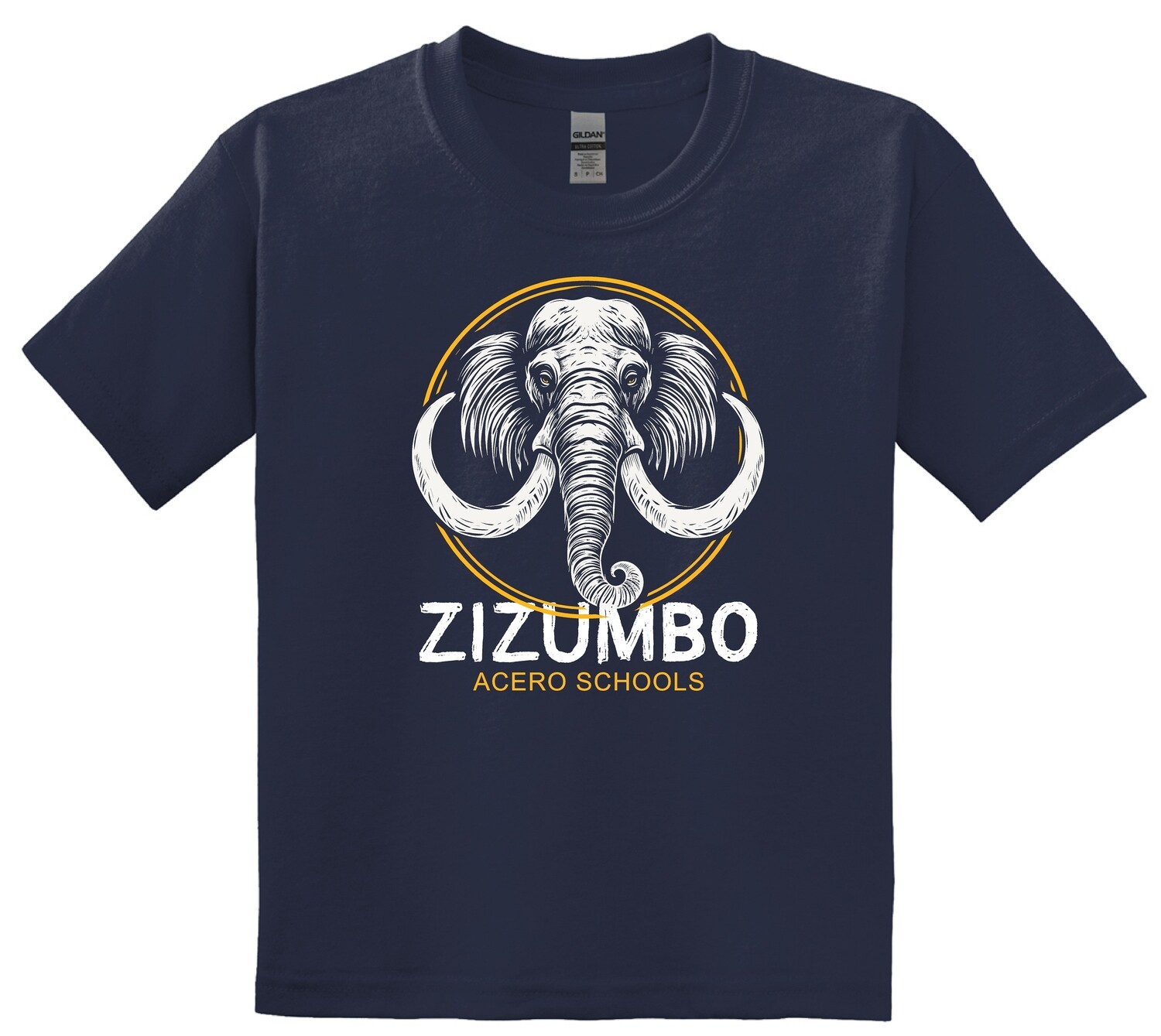 Navy Zizumbo Hand Drawn Mastodon Tee