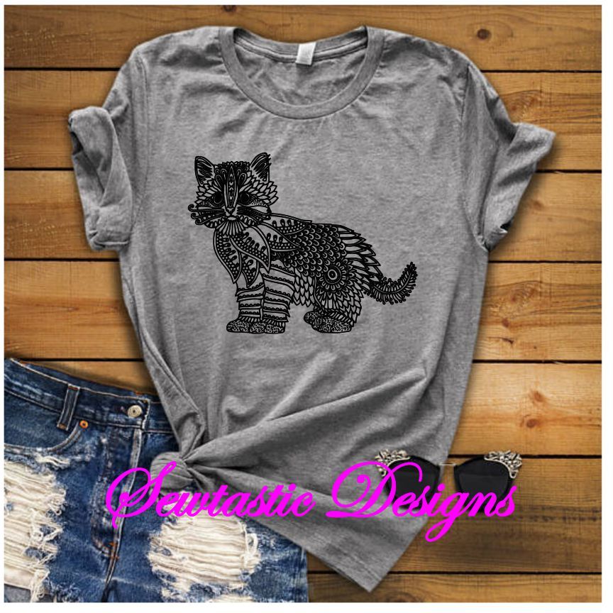 Download Cat Mandala Svg Cat Zentangle Svg Cat Svg Kitten Svg Mandala Svg Cut File Iron On Decal Cricut Silhouette Scanncut Many More