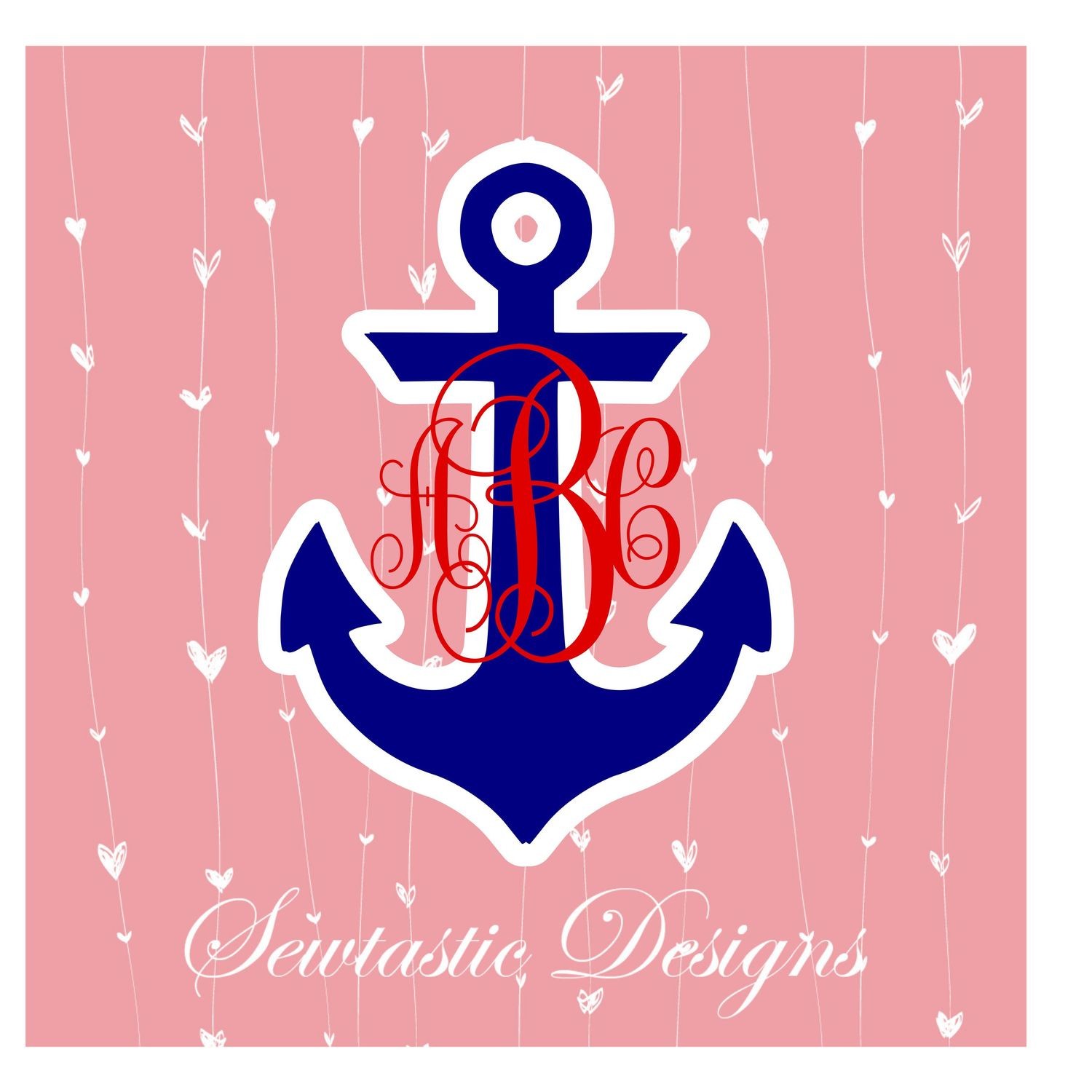 Download Anchor Svg Nautical Svg Achor Monogram Svg Nautical Monogram Svg Cut File Iron On Decal Cricut Silhouette Scanncut Many More
