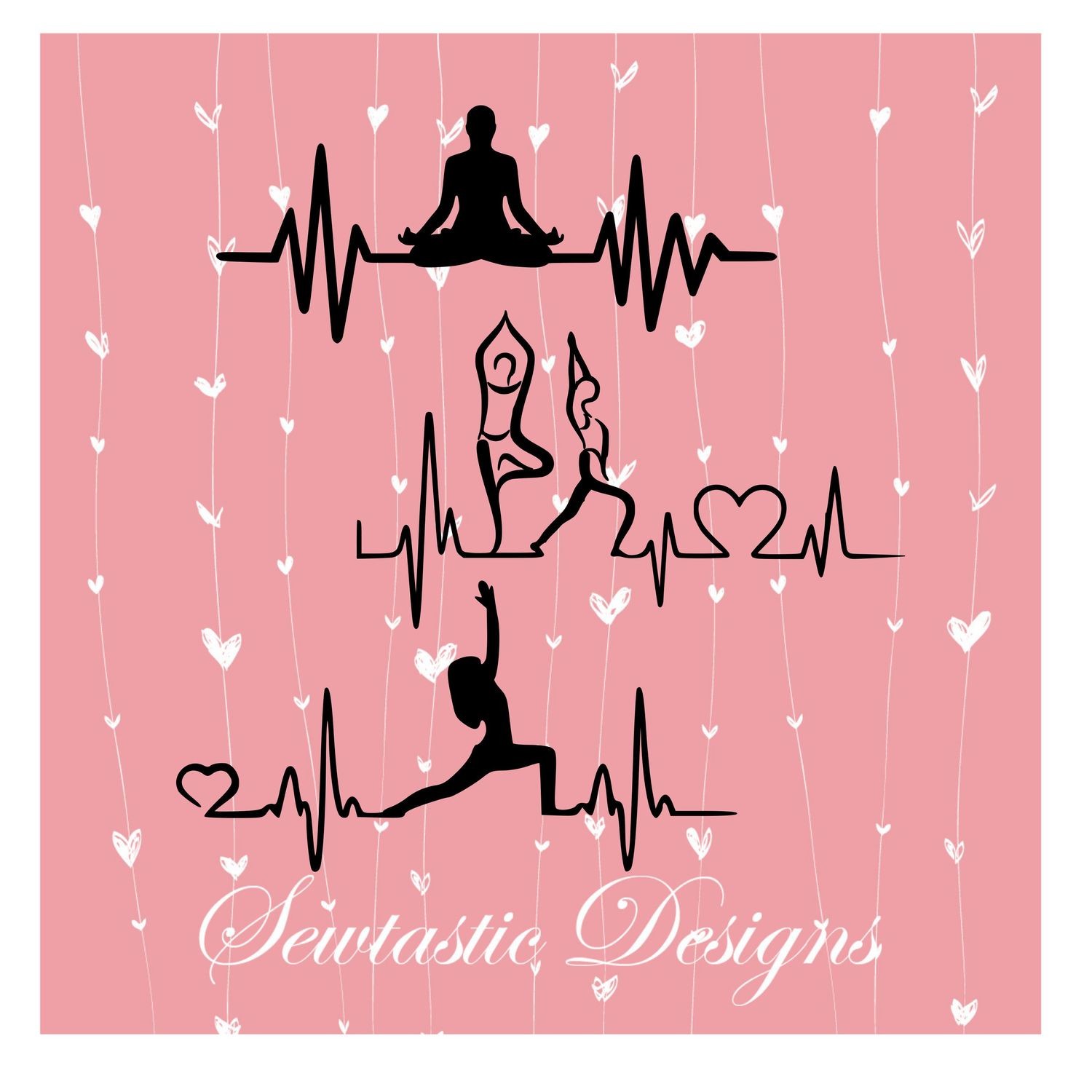 Download Yoga Heartbeat Svg Yogo Ekg Svg Yoga Svg Heartbeat Svg Monogram Svg Cut File Iron On Decal Cricut Silhouette Scanncut Many More