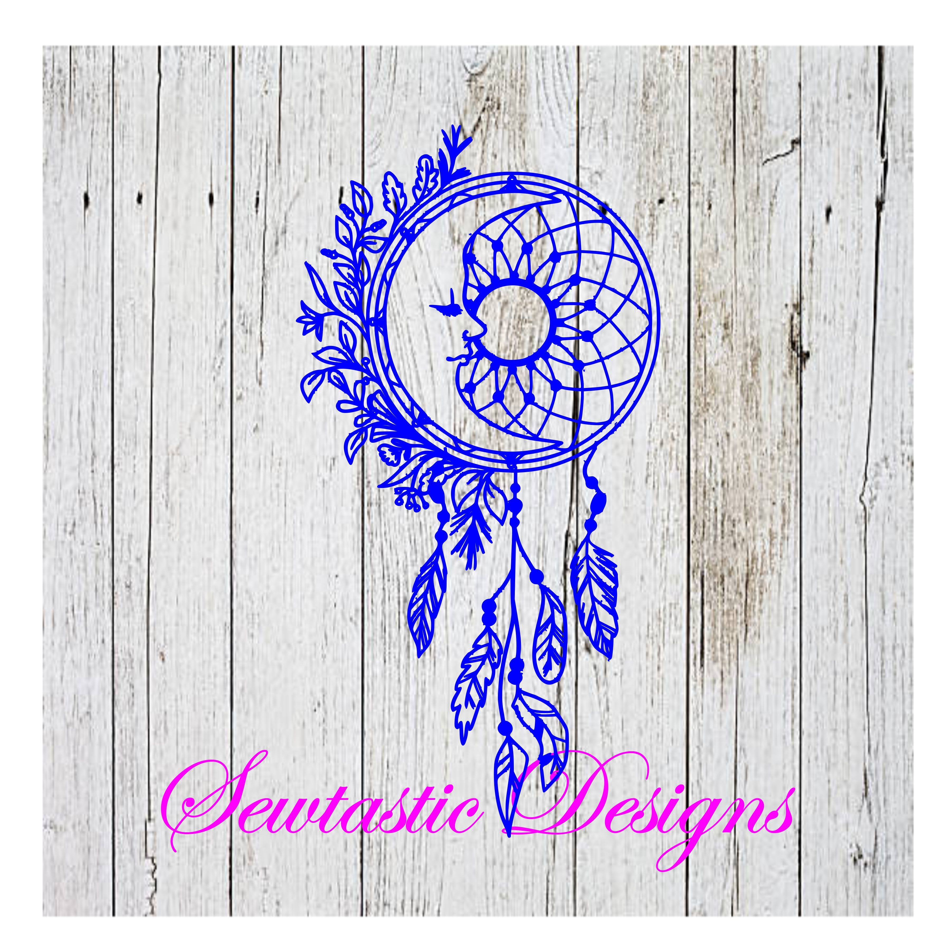 Moon Dream Catcher Svg Moon Svg Dream Catcher Svg Dreamcatcher Svg Cut File Iron On Decal Cricut Silhouette Scanncut Many More
