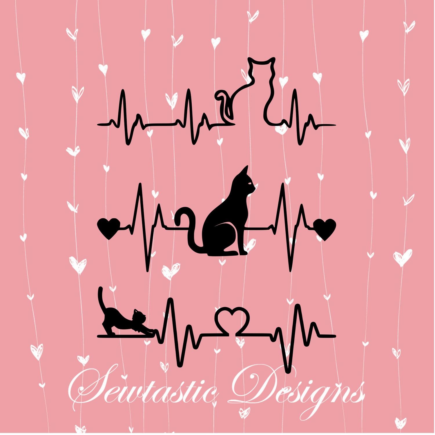 Download Cat Heartbeat Svg Cat Ekg Svg Cat Svg Heartbeat Svg Cut File Iron On Decal Cricut Silhouette Scanncut Many More PSD Mockup Templates