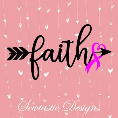 Faith Cancer Heart SVG, Faith SVG, Heart SVG, Feather SVG, Cut File, Iron On, Decal, Cricut, Silhouette, ScanNCut &amp; Many More.