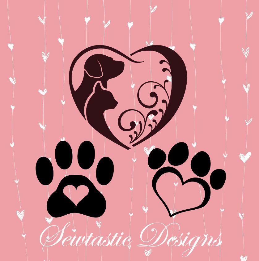 Paw Print SVG, Dog SVG, Cat SVG, Love SVG, Cut File, Iron On, Decal, Cricut, Silhouette, ScanNCut &amp; Many More