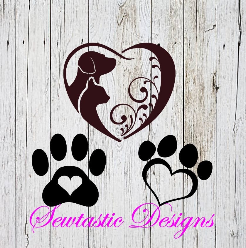 Paw Print Svg Dog Svg Cat Svg Love Svg Cut File Iron On Decal Cricut Silhouette