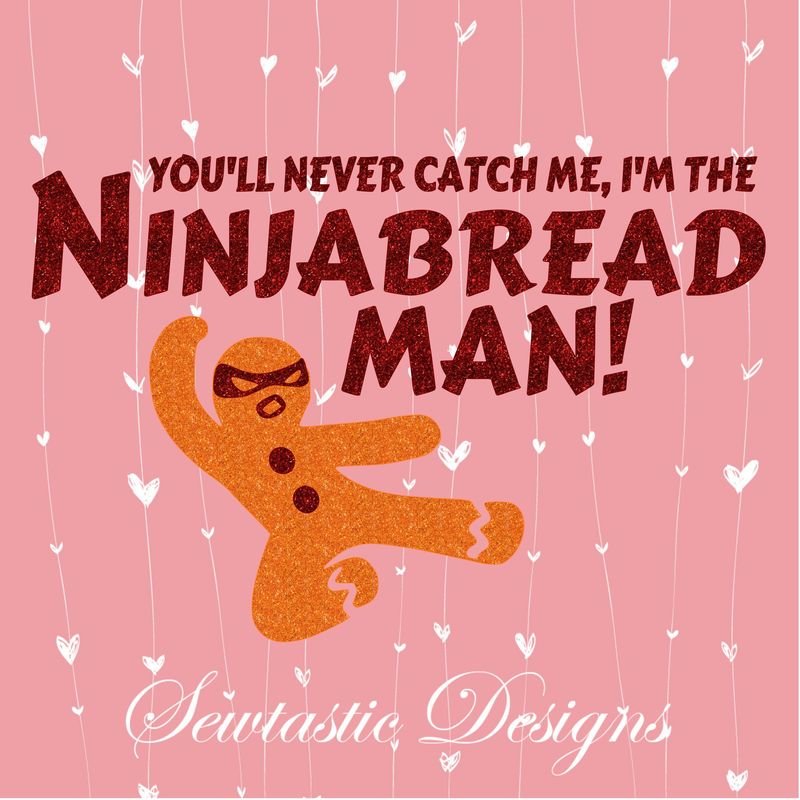 NinjaBread Man SVG, Ninja SVG, Gingerbread SVG, Cut File, Iron On, Decal, Cricut, Silhouette, ScanNCut &amp; Many More