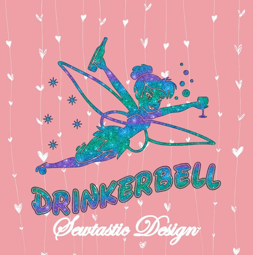 Drinkerbell SVG, Fairy SVG, Wine SVG, Tinkerbell SVG, Cut File, Iron On, Decal, Cricut, Silhouette, ScanNCut &amp; Many More​