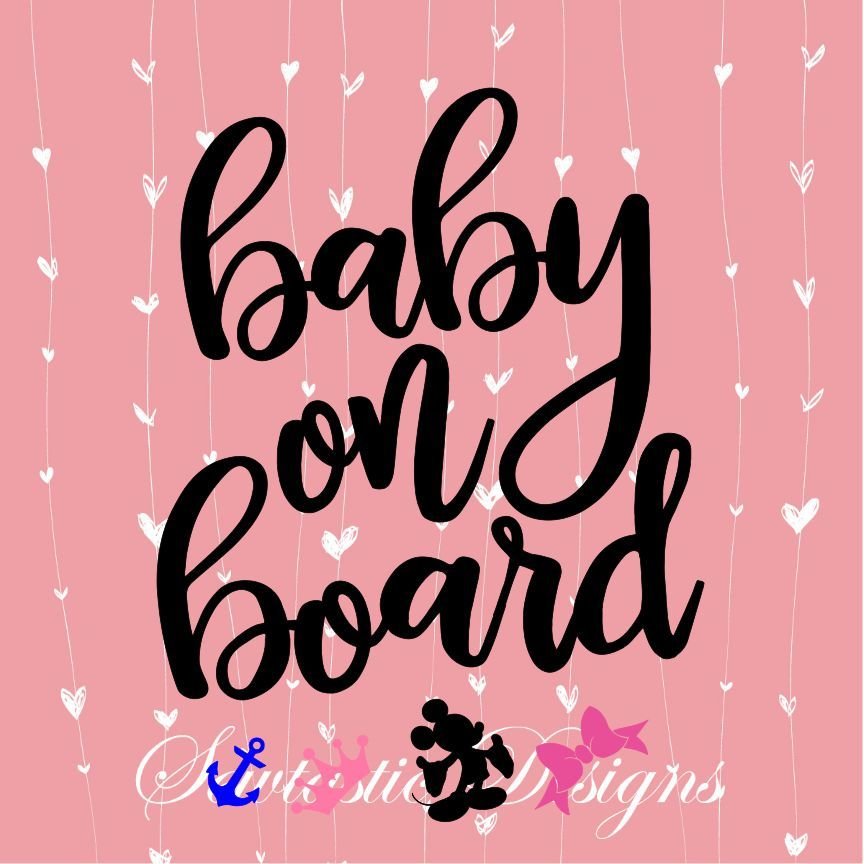 Download Baby On Board Svg Baby Svg Pregnant Svg Cut File Iron On Decal Cricut Silhouette Scanncut Many More