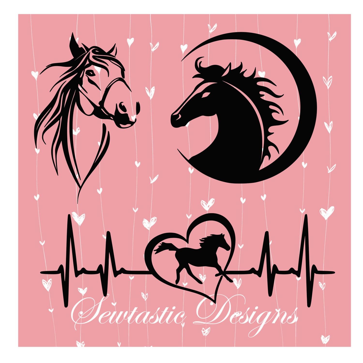 Horse Love Svg Horse Svg Horse Ekg Svg Cut File Iron On Decal Cricut Silhouette Scanncut Many More
