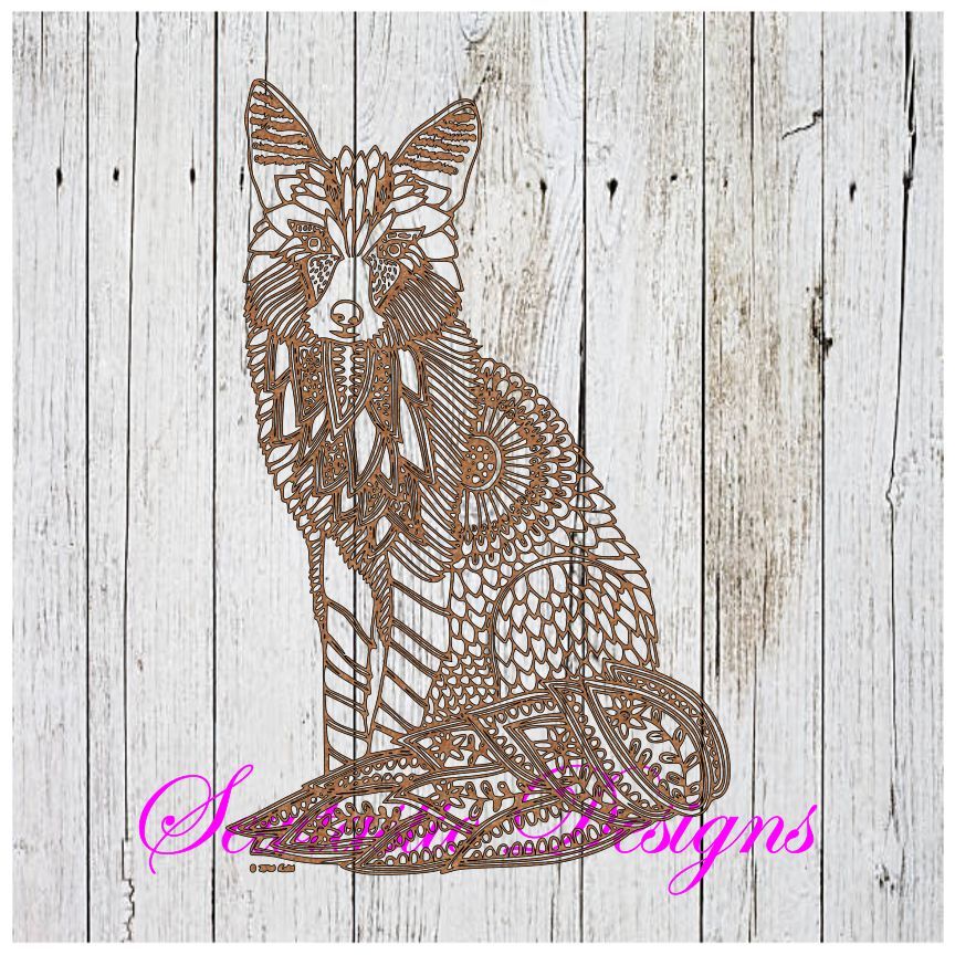 Fox Mandala Svg Fox Zentangle Svg Fox Svg Mandala Svg Zentangle Svg Cut File Iron On Decal Cricut Silhouette Scanncut Many More