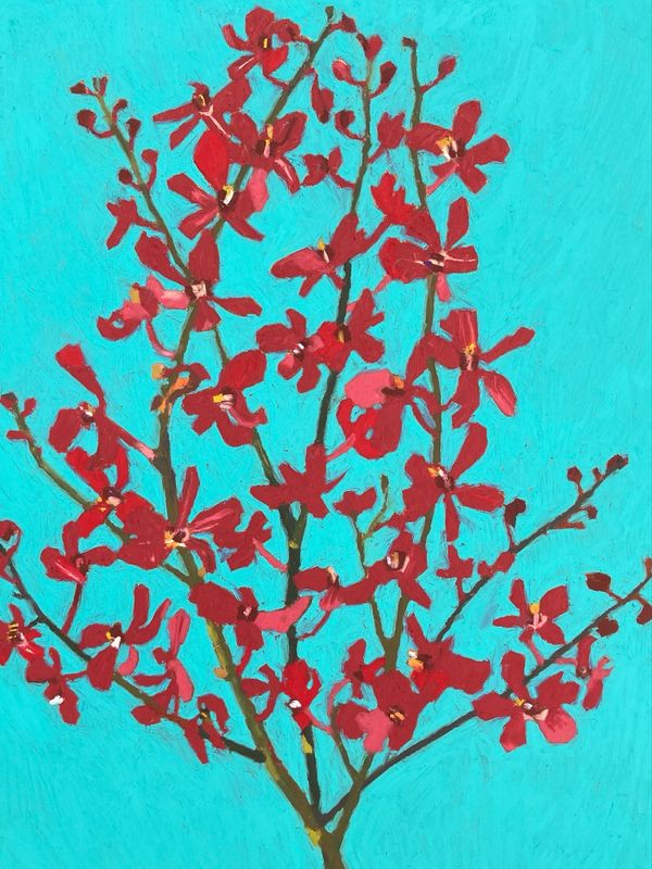 Original Artwork RED ORCHIDS