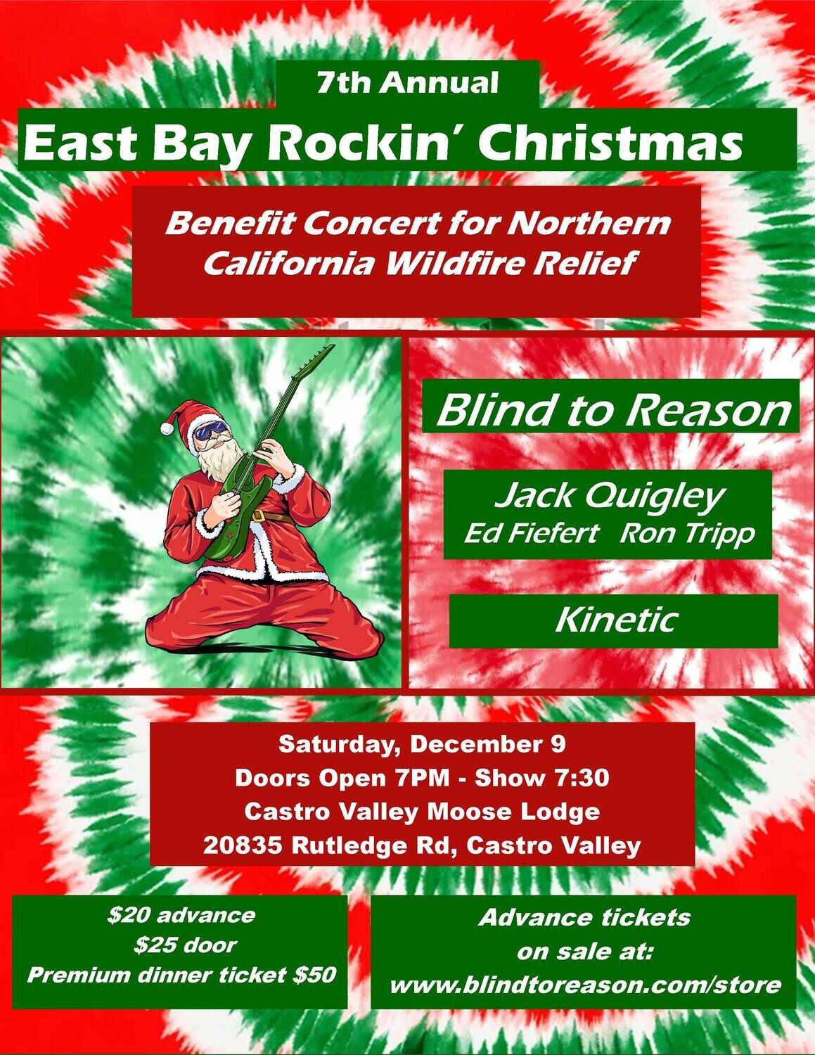 East Bay Rockin' Christmas 2023 Deluxe Dinner Package