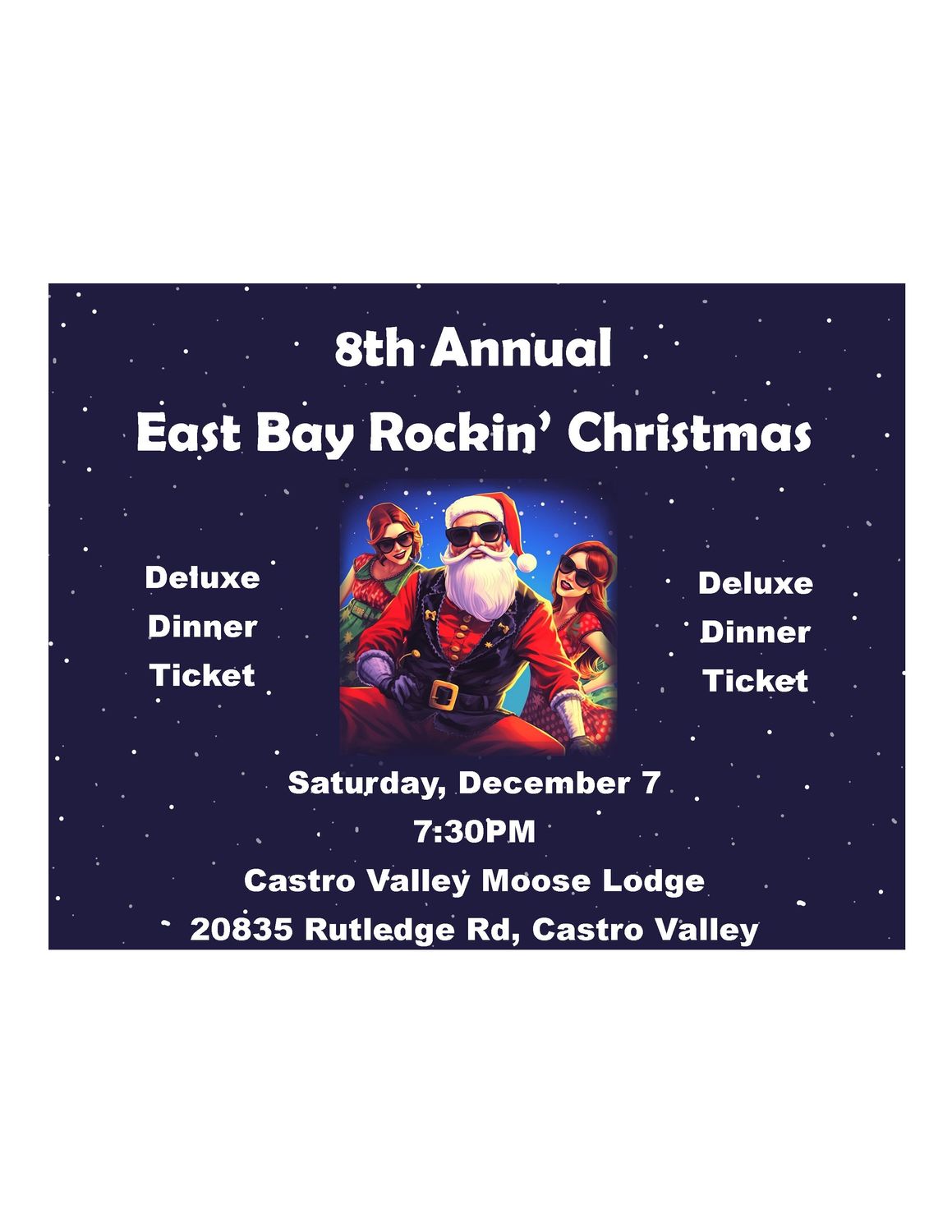East Bay Rockin' Christmas 2024 Deluxe Dinner Package