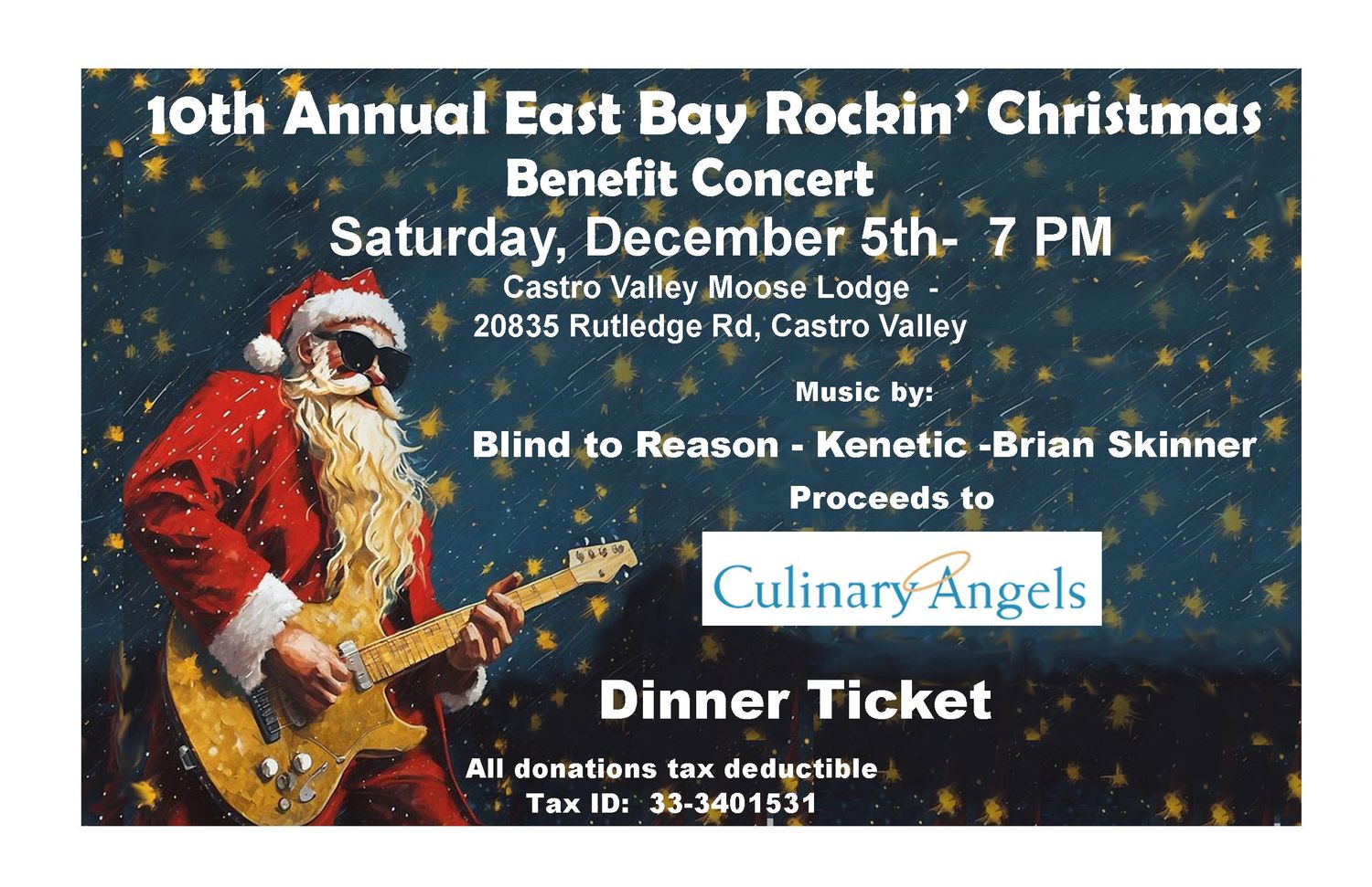 East Bay Rockin Christmas 2026 Dinner Ticket