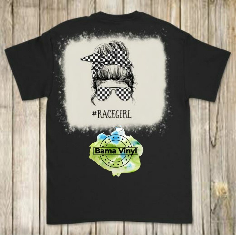 Race girl racing shirt bleached