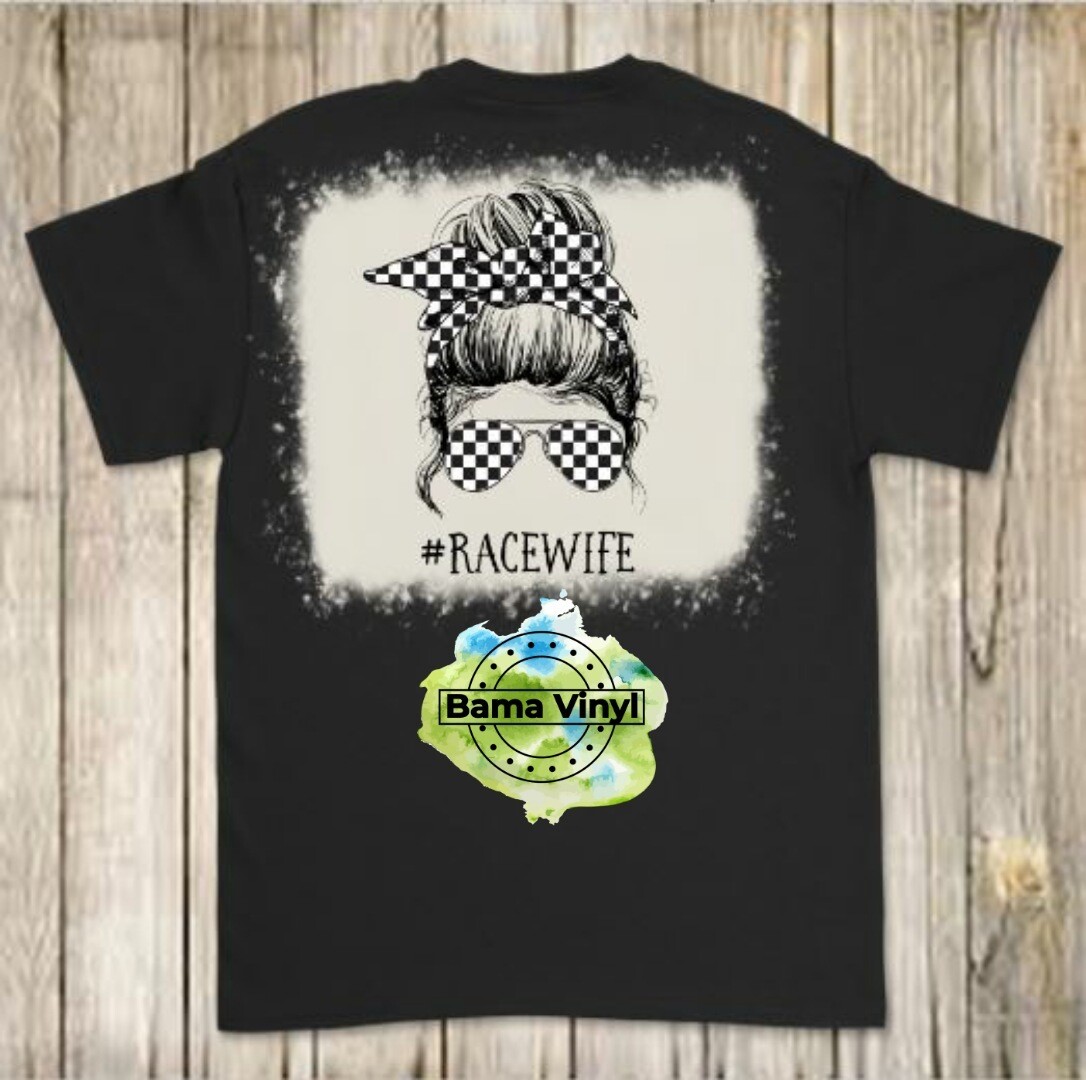 Race wife racing shirt bleached shirt