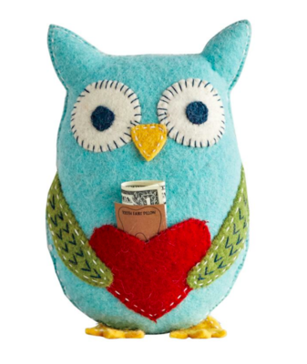 Felted Owl Pocket Pillow