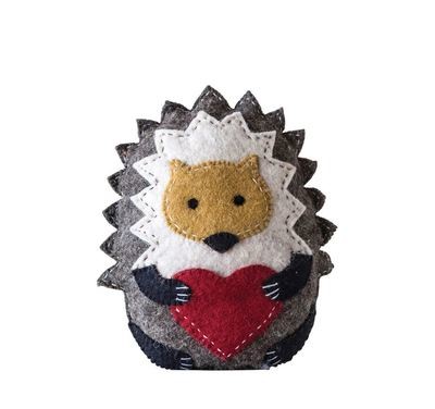 Hedgehog Felted Pocket Pillow