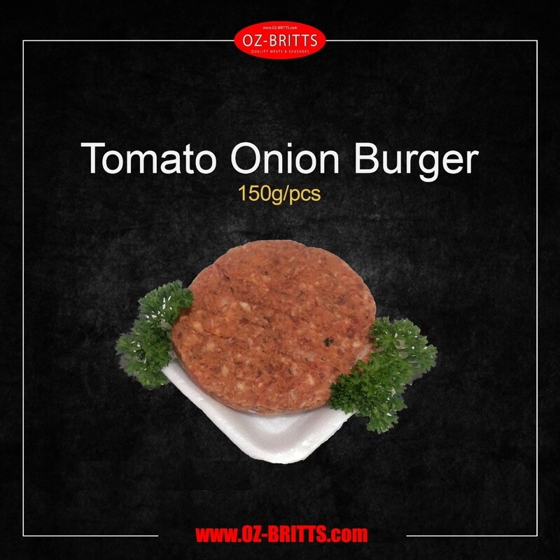 Beef Tomato &amp; Onion Burger (150g) - Price Each