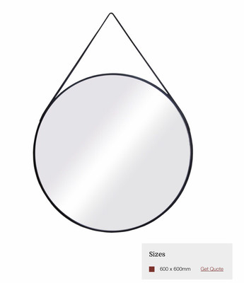 EMC029 Round, Hanging Mirror On Strap