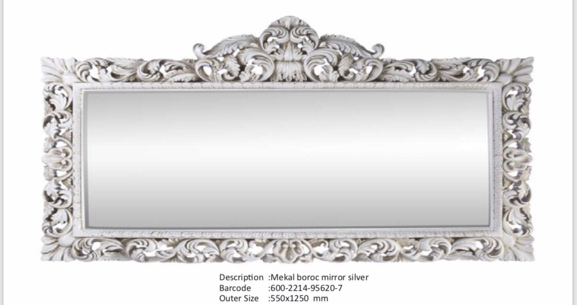 NWM95620-7 Mekal Baroque Classical Silver Mirror