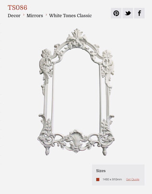 TS086 White Classical Ornate Mirror