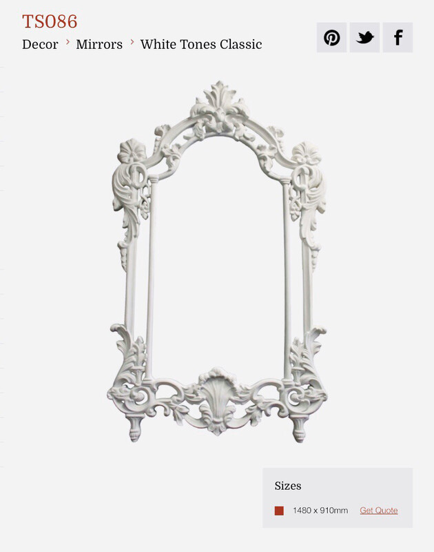 TS086 White Classical Ornate Mirror TS086 White Classical Ornate Mirror
