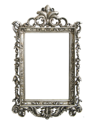 AF006S Silver, ornate classic mirror