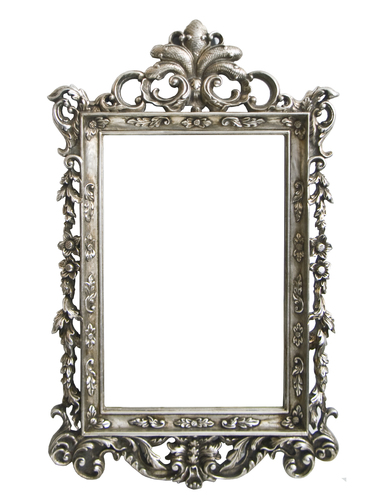 AF006S Silver, ornate classic mirror