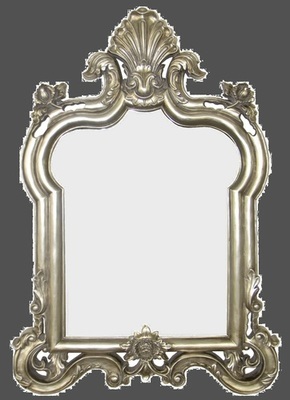 AF023 ornate overmantle silver/gold/white mirror