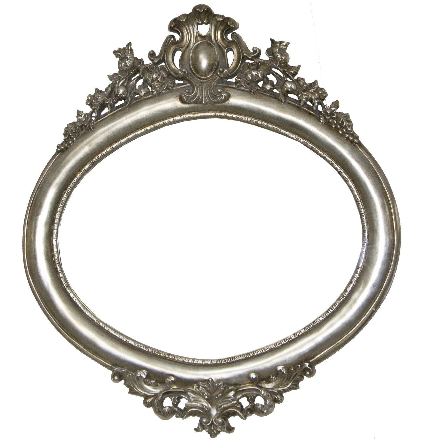 AF024 Oval classical silver mirror.