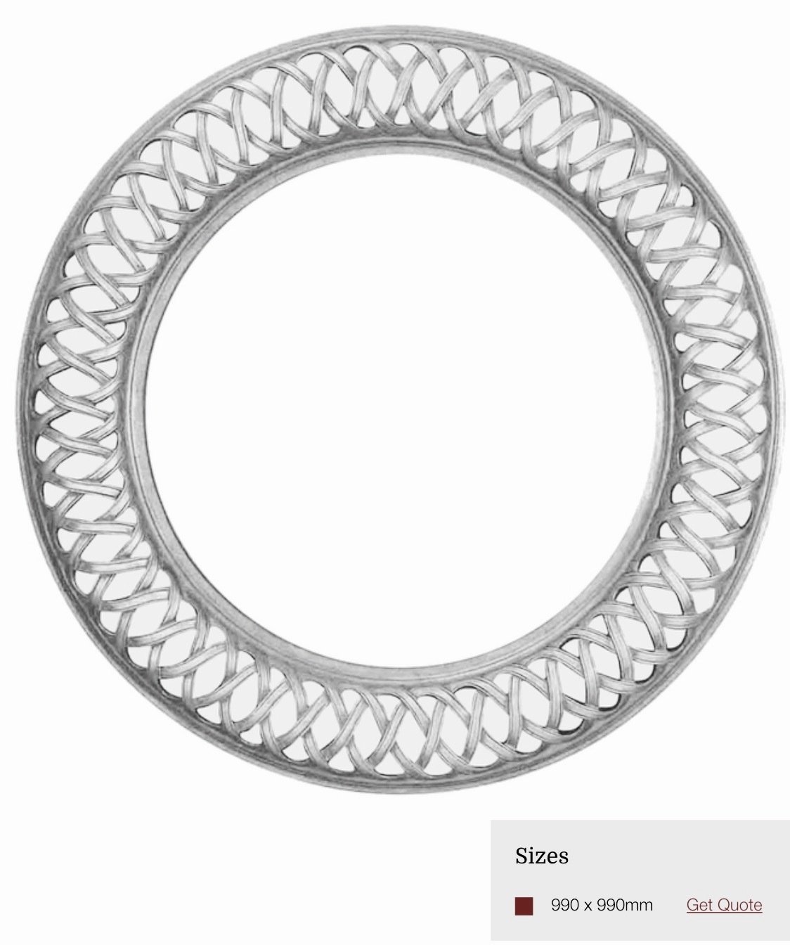 AF037 Round silver detailed framed mirror