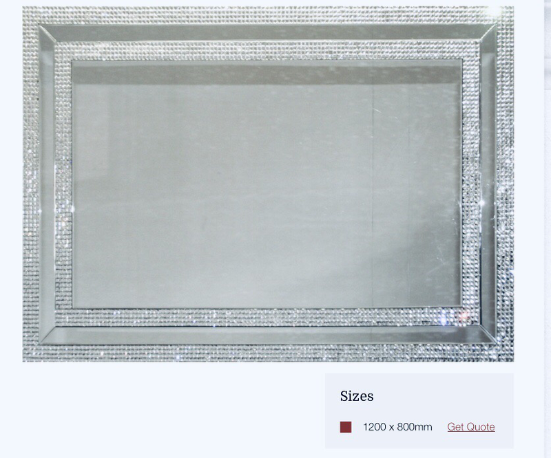MC019 Diamante styled mirror frame on mirror