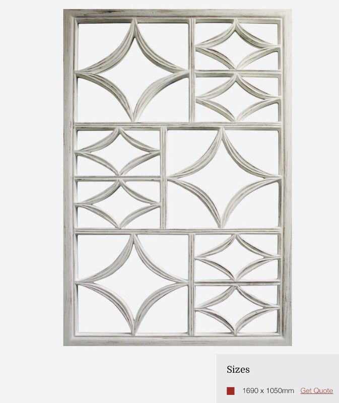 ZS073 Patterned white framing on mirror  