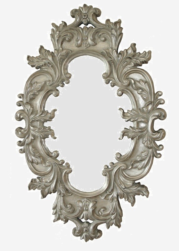 CFO83GS Oval ornate German Silver mirror CFO83GS Oval ornate German Silver mirror