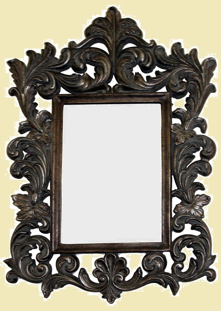 CFO87 Ornate brown framed mirror