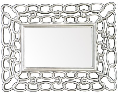 CFO66 Silver chain framed contemporary mirror CFO66 Silver chain framed contemporary mirror