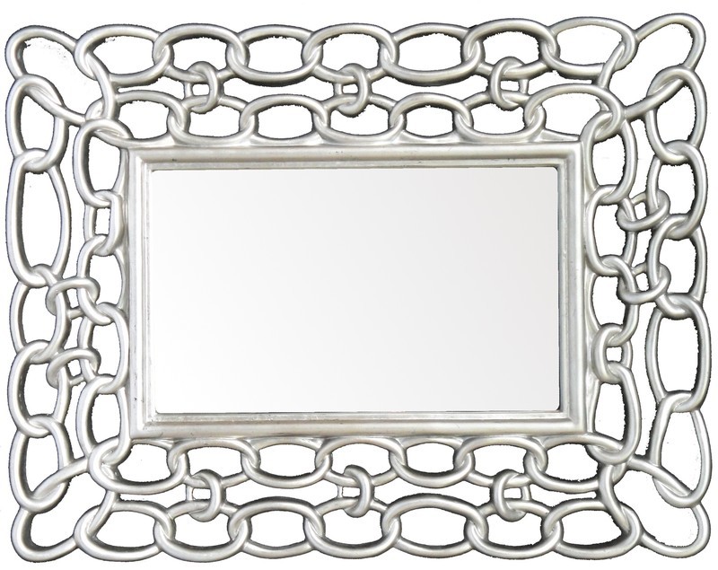 CFO66 Silver chain framed contemporary mirror CFO66 Silver chain framed contemporary mirror