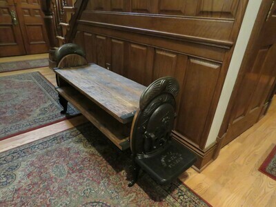 Antique Cast Iron Parlor Stove Coffee Table / Bench