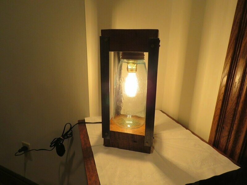 Antique Mason Fruit Jar Table Lamp