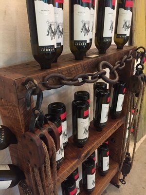 Antique Block and Tackle Nautical Wine Rack (floor model)
