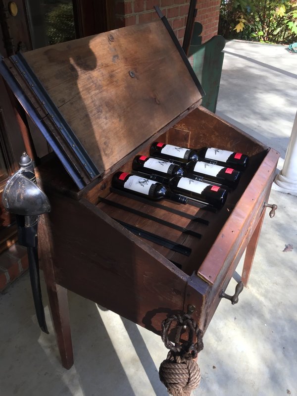 Antique Hand Made Desk/Arms Locker Wine Rack