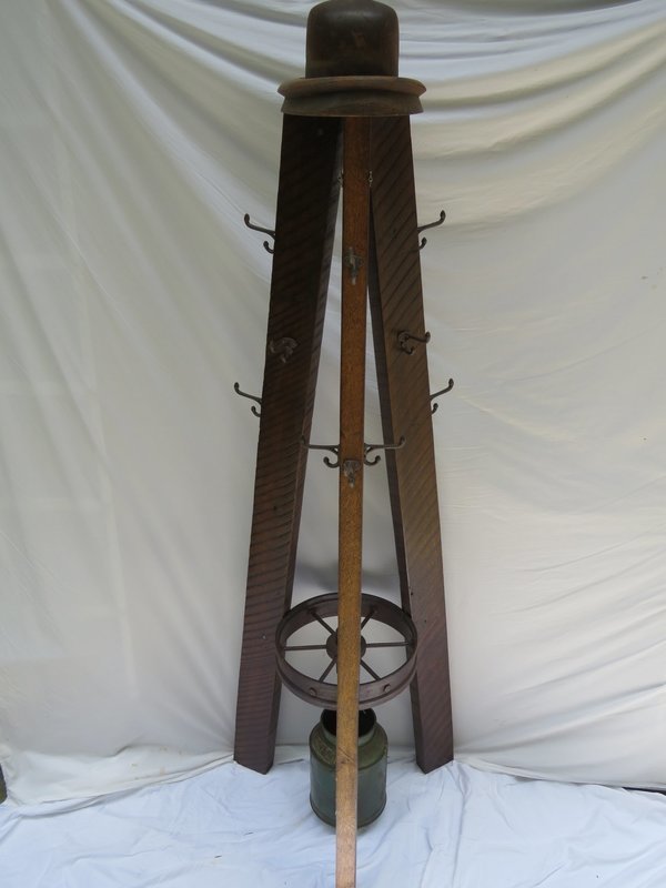 Antique Wooden Hat Form Coat Rack