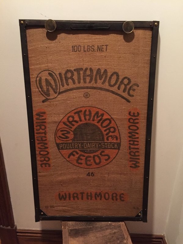 Vintage Colorful Quirky 100 lb. Burlap Feed Bag