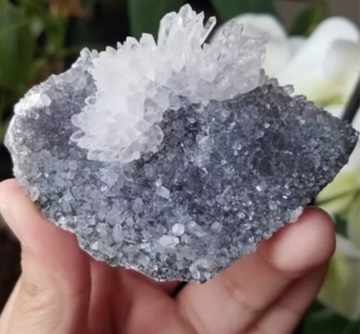Sparking Calcite Cluster Gray