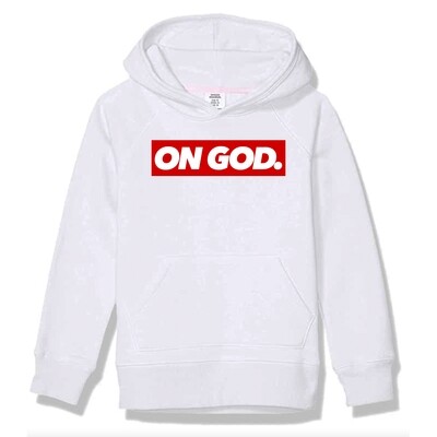 On God. BOX Pullover WHITE