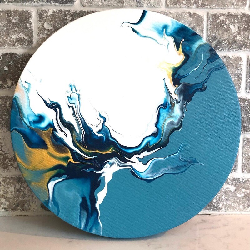 10&quot; Round Acrylic Painting